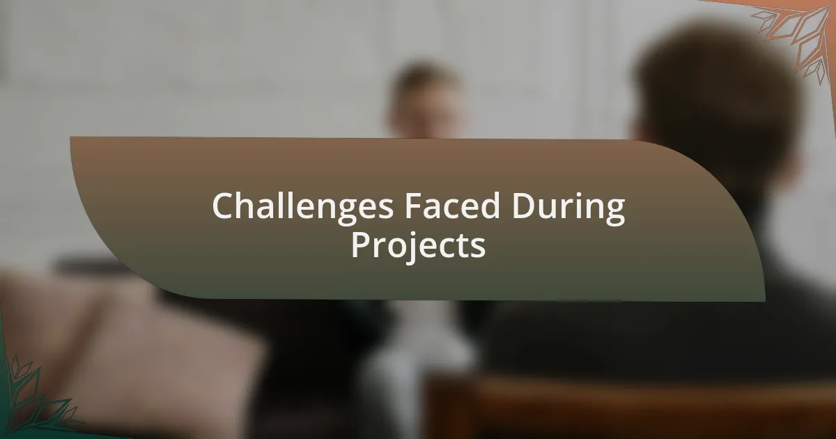 Challenges Faced During Projects