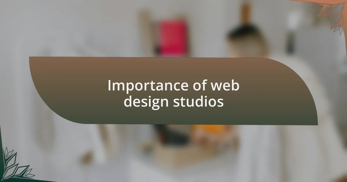 Importance of web design studios