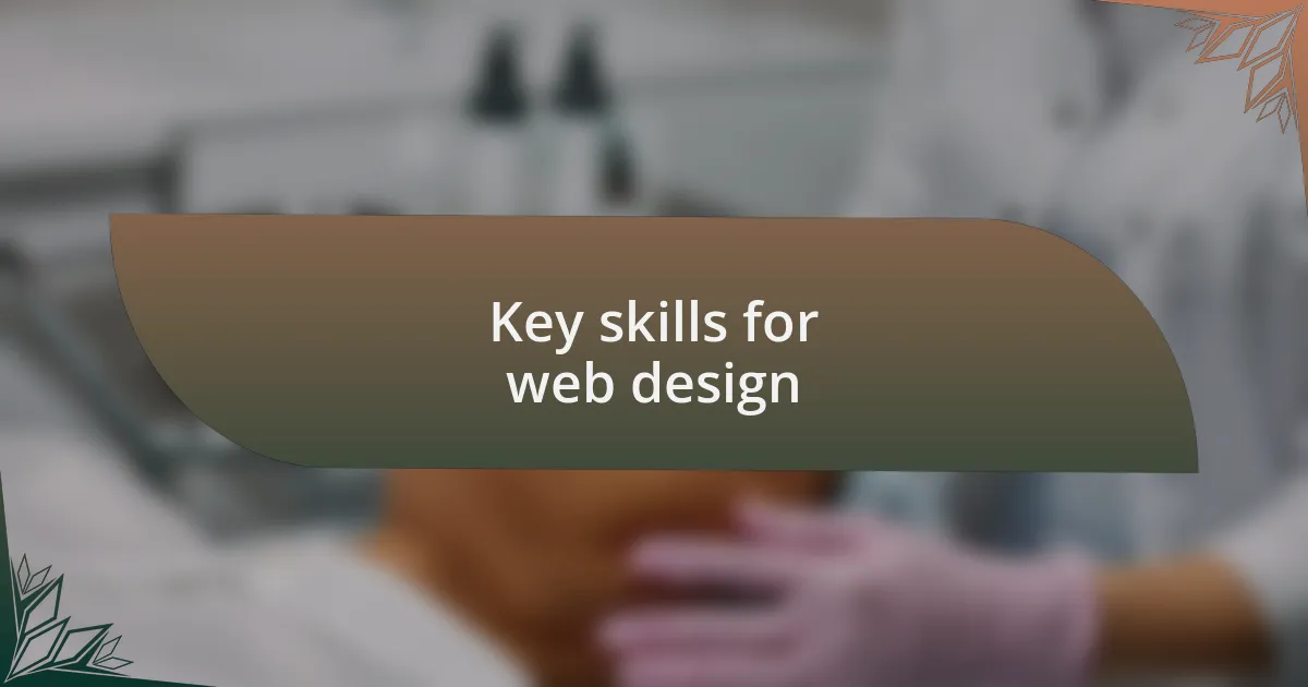 Key skills for web design