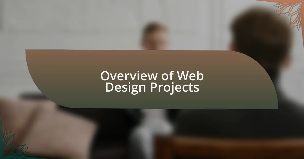 Overview of Web Design Projects