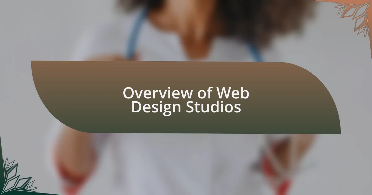 Overview of Web Design Studios