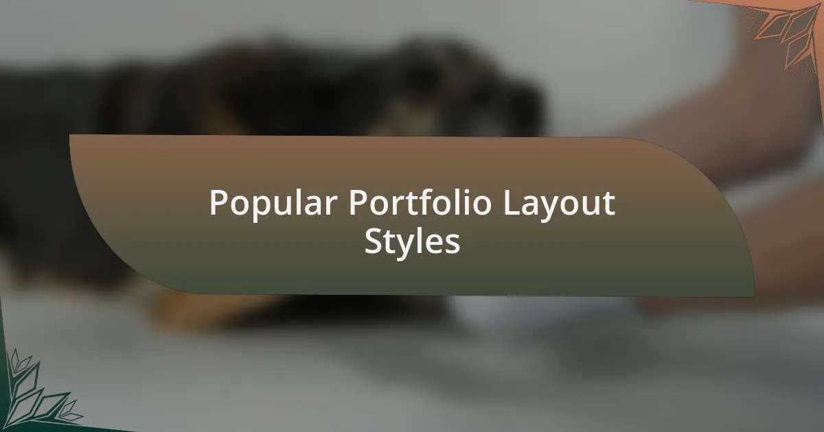 Popular Portfolio Layout Styles