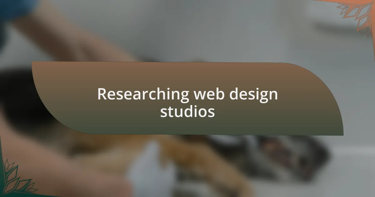 Researching web design studios