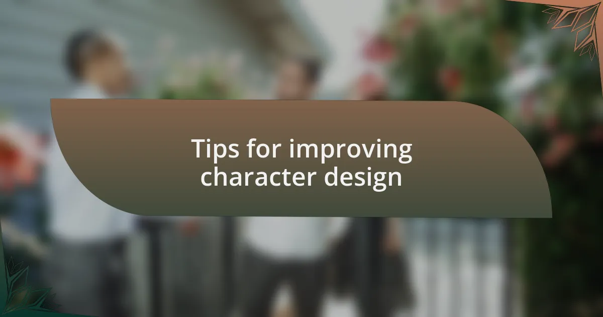 Tips for improving character design