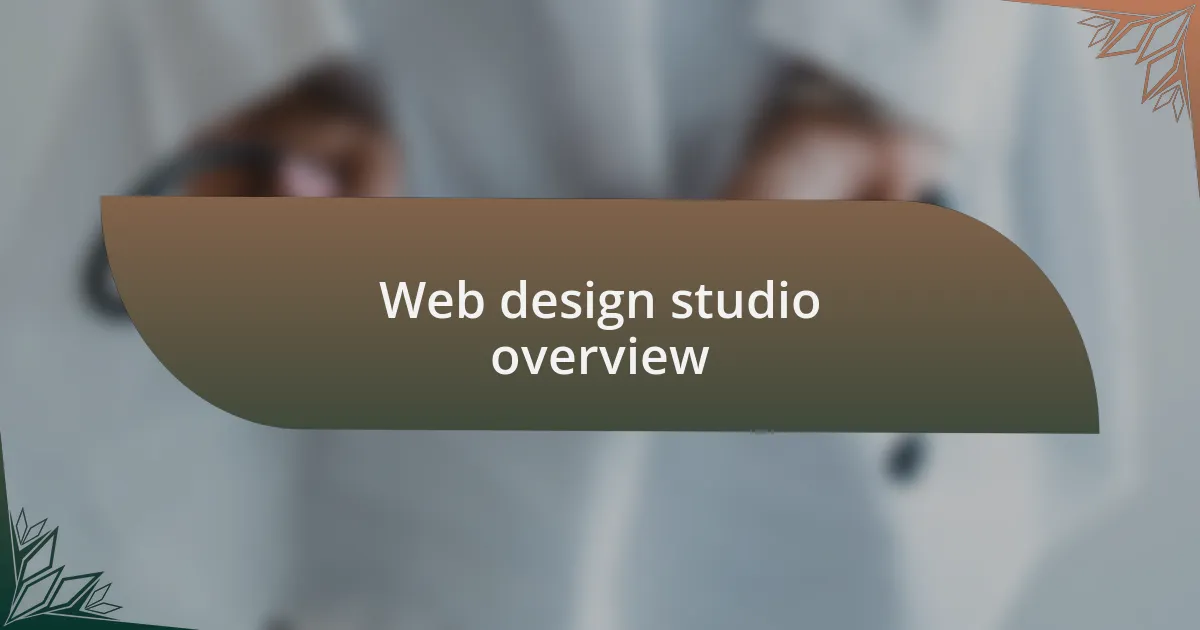 Web design studio overview
